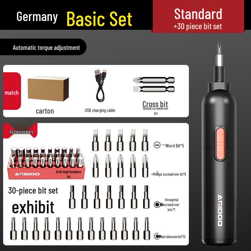 German Rechargeable Hand-Automatic Electric Screwdriver Set - Small Household Lithium Battery Tool
