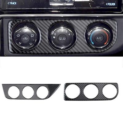 Toyota Corolla 2014-2018 İçin Araba Klima Düğmesi Şeridi Karbon Fiber Dekoratif Etiket
