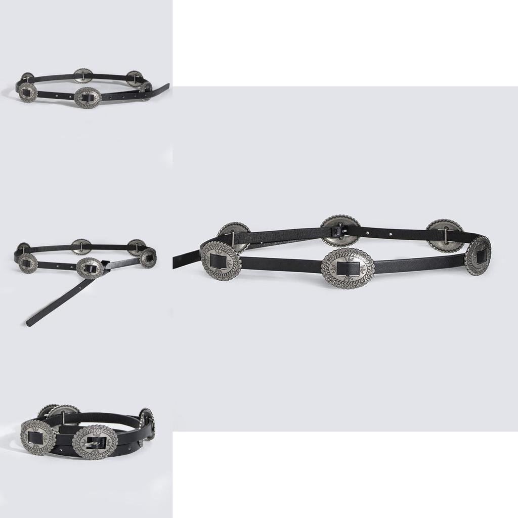 Retro Western Belt For Women With Pu Material And Irregular Shape Buckle For Vintage Fashion