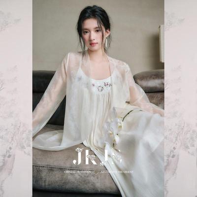 JK&JS New Chinese Style Floral Viscose Blouse