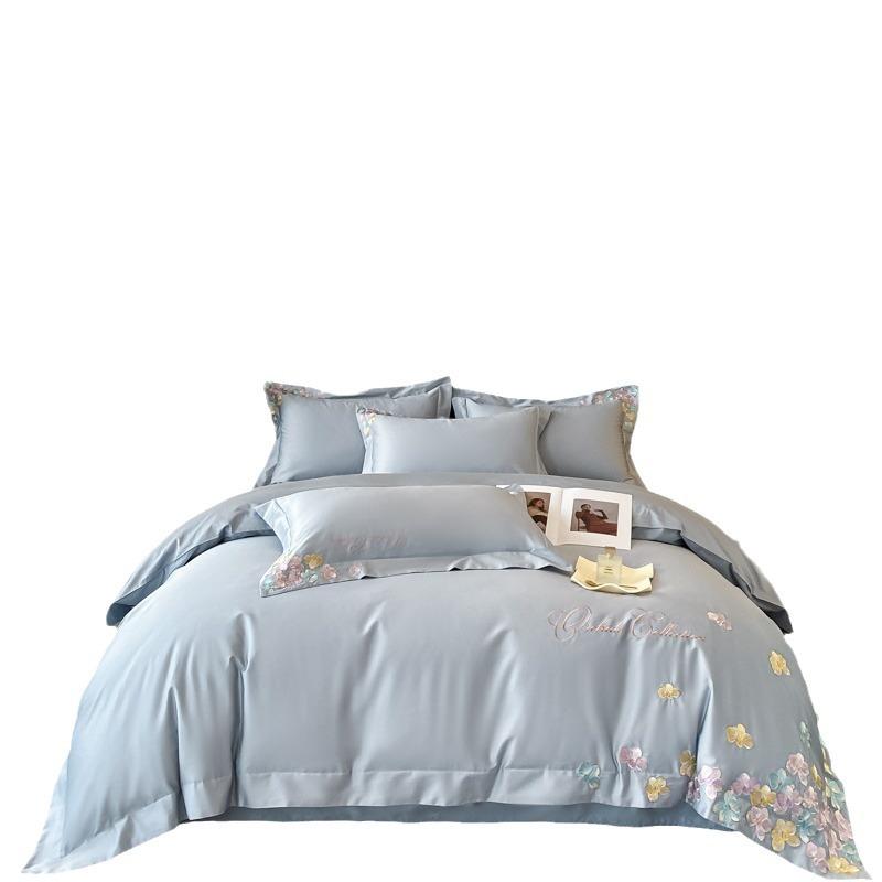 100 Pure Cotton 4pcs Set Class A Maternal and Infant Grade Long-staple Cotton Embroidered Quilt Cover Cotton Bed Sheet Mattress Household Bedding