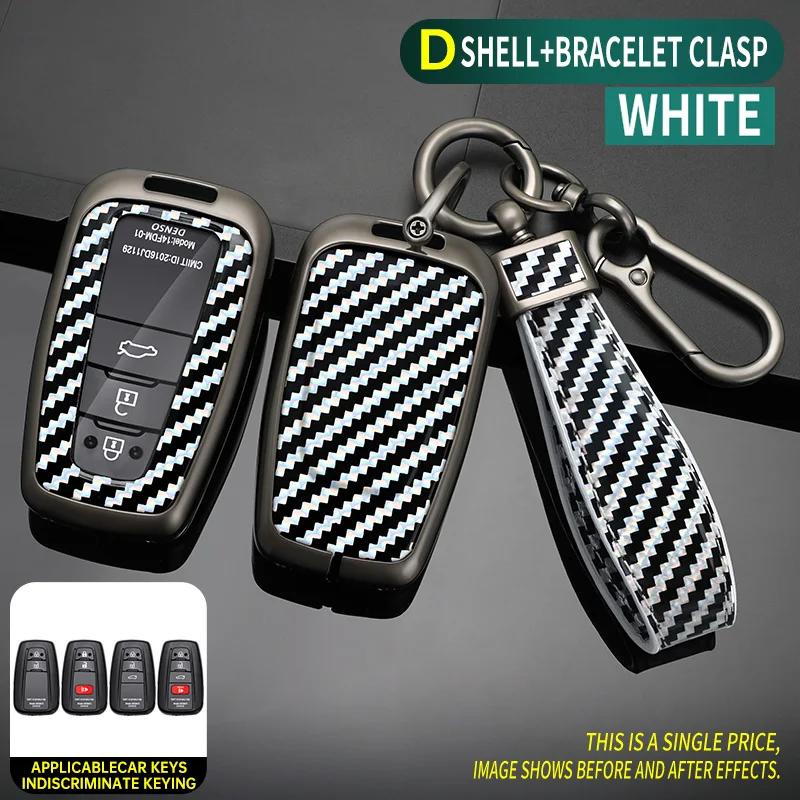 For Toyota CHR Prado 2017 2018 Prius Camry Corolla RAV4 2017 2018 2019 2020 Carbon fiber Zinc Alloy Car Key Cover Case Holder