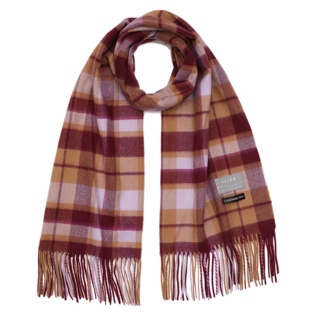 Buyer Pure Cashmere Check 19 Patterns Thick Cashmere Check Large Stole 100% Stole, Available, Men's & Women's, Pattern, (Burgundy) CH60-CH15a