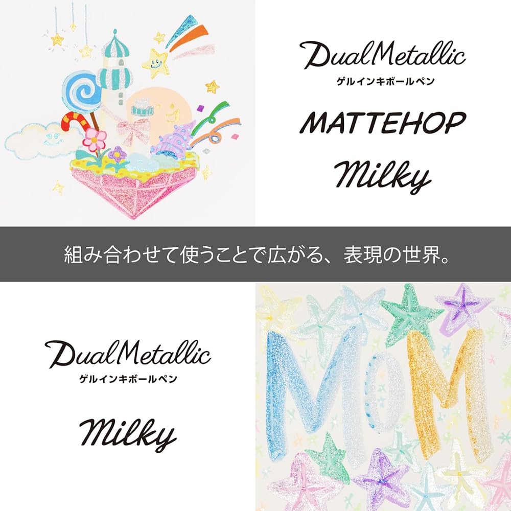 Pentel Dual Metallic Original Fantasy Set 14 Colors Ballpoint Pens