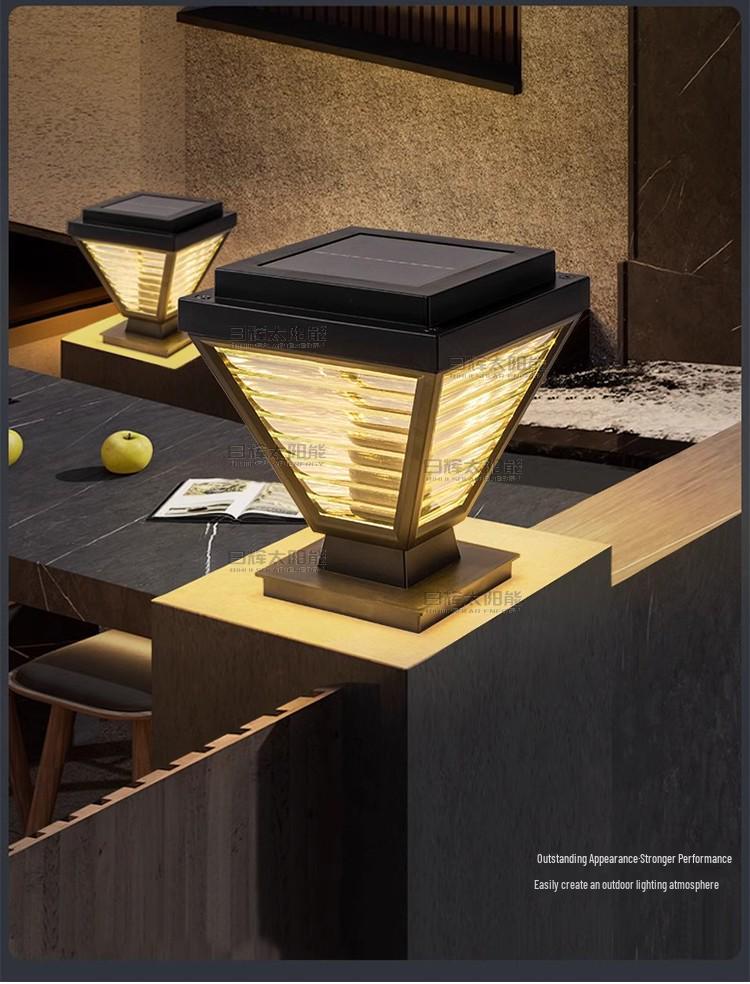 Modern Solar Outdoor Waterproof Pillar Light for Gardens, Courtyards, and Fences