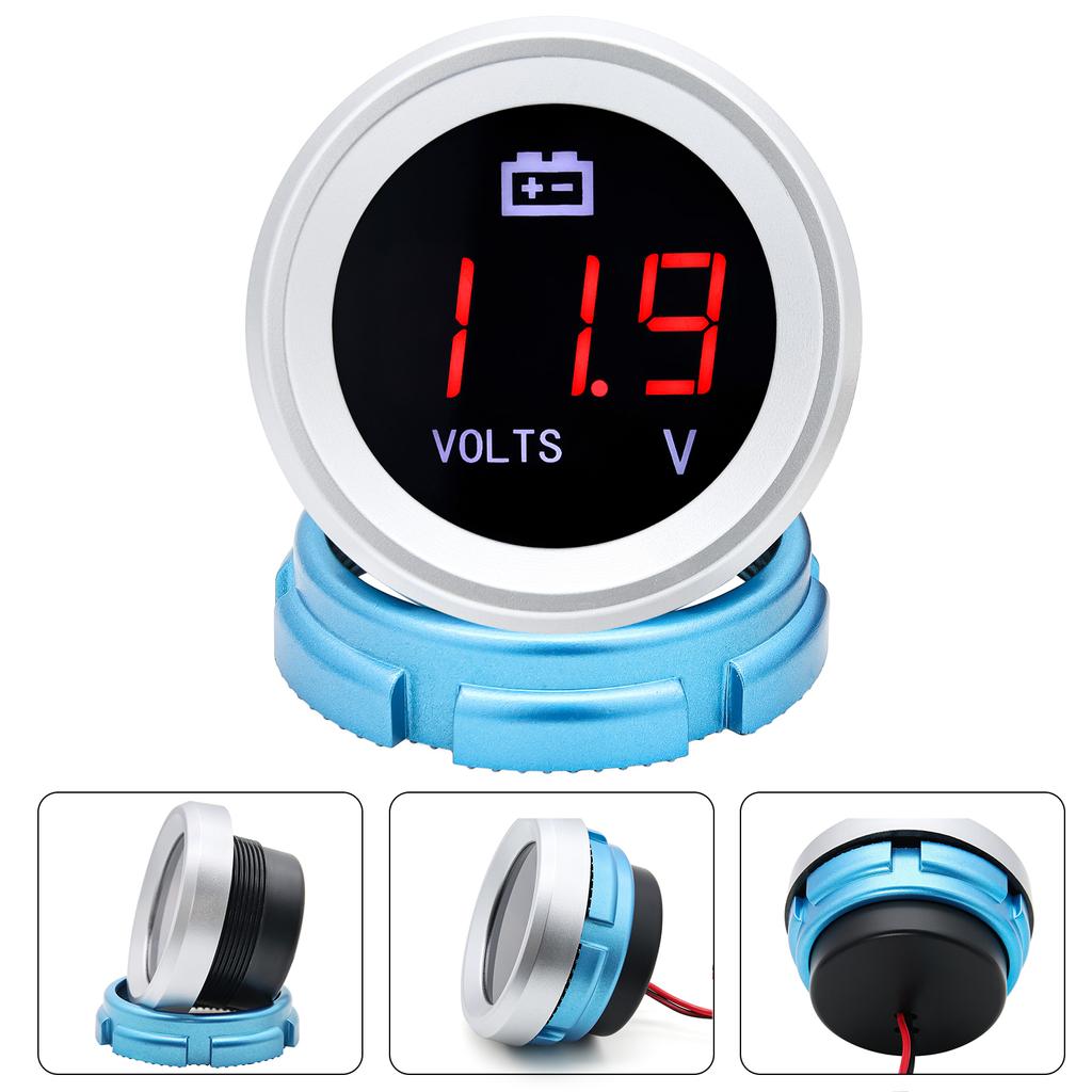 52mm Water Temperature Gauge+1/8NPT Sensor Fuel Level Oil Pressure Gauge Voltmeter Universal for Marine Boat Car Truck 12V/24V