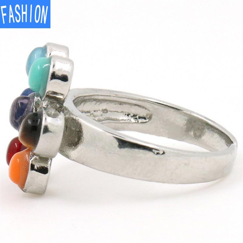Natural Yoga Chakra Crystal Ring Simple Open Ring Jewelry