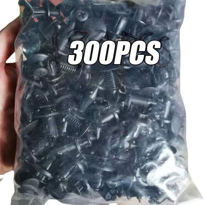 300/50 adet 8mm Plastik Bağlantı Elemanları Vidaları Evrensel Araba Tamponu Çamurluk Siyah Perçinler Araba Bağlantı Elemanı İtme Pim Klipsleri Oto Aksesuarları