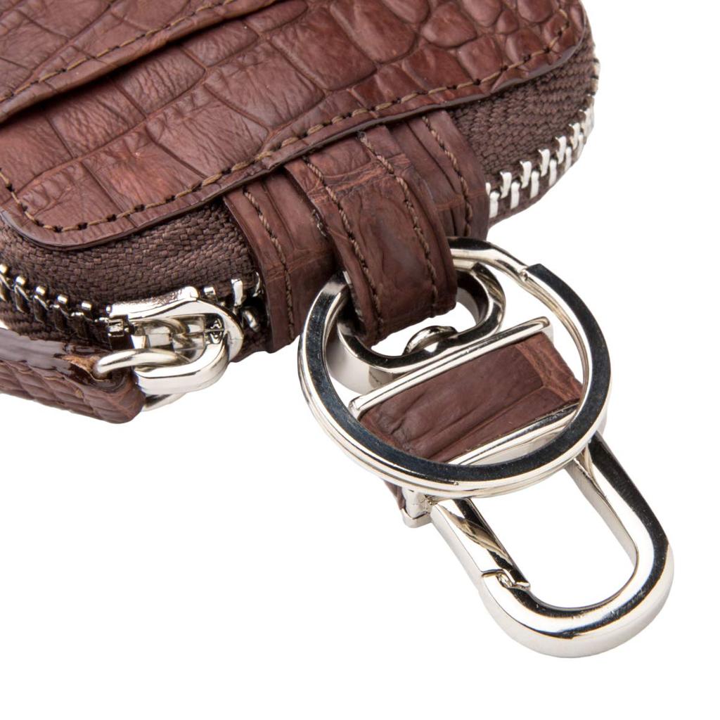 [Revetta] Crocodile Leather Smart Key Case, Brown, Genuine Leather, Matte Finish [083-2crk]