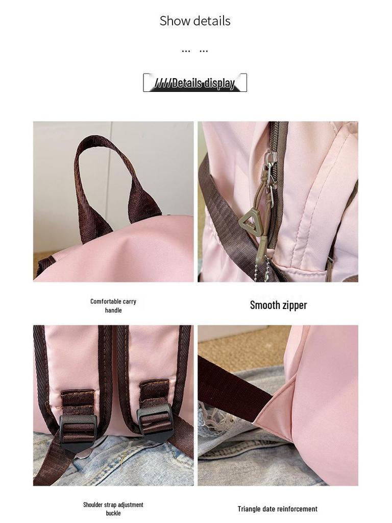 Cute Kitten Color-Block Cartoon Plush Schoolbag - Large Capacity Backpack for Female College Students