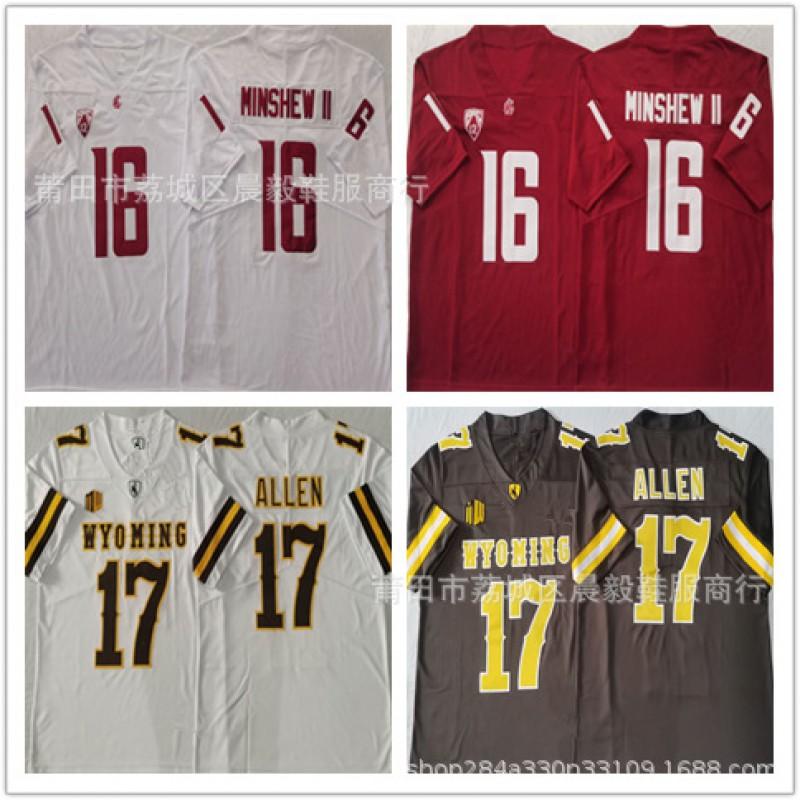Mens Cotton Football Jersey Texas Tech Red Raiders 17 Washington Style Rugby Sports Fan Wear