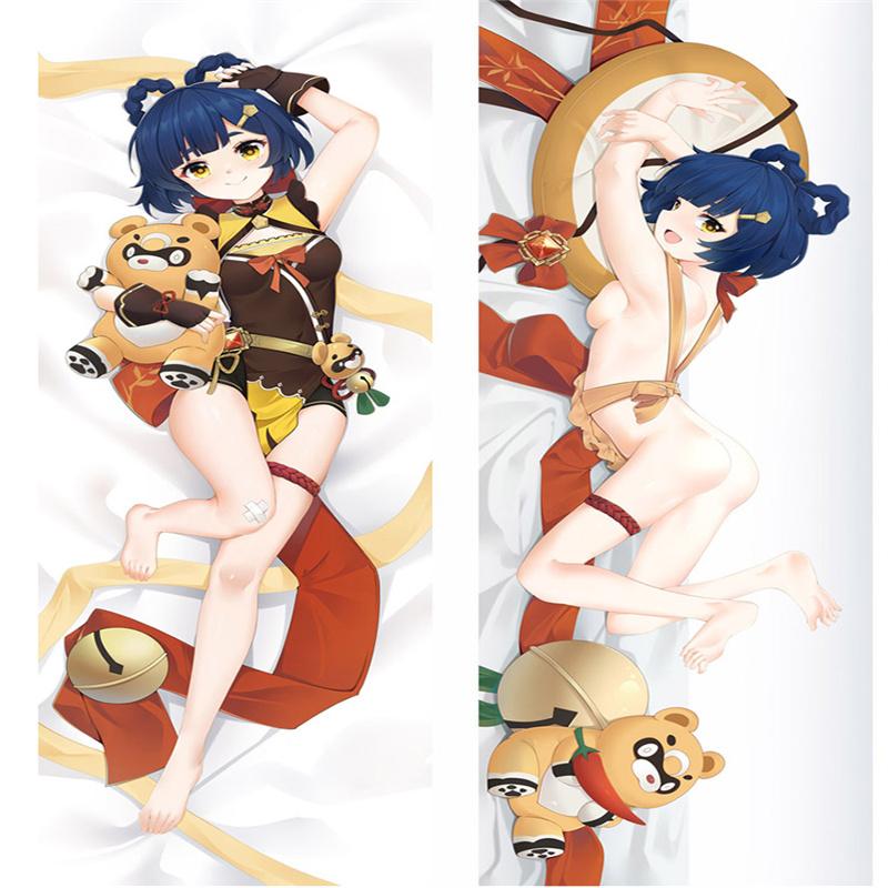 

60x180cm Игра Genshin Impact Xiangling Guoba Cos Dakimakura Otaku Hugging Body Xiang Ling Pillow Case Cover Bedding Cushion Pillowcase