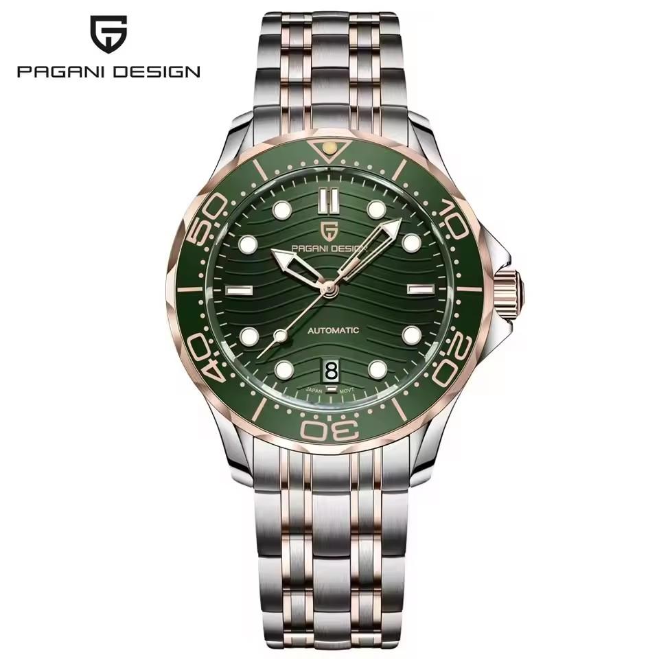 PAGANI DESIGN New Mechanical Luminous Ceramic Bezel Men Watch Luxury 316 All Steel Watch AR Sapphire Diving Japan Movt Man watch