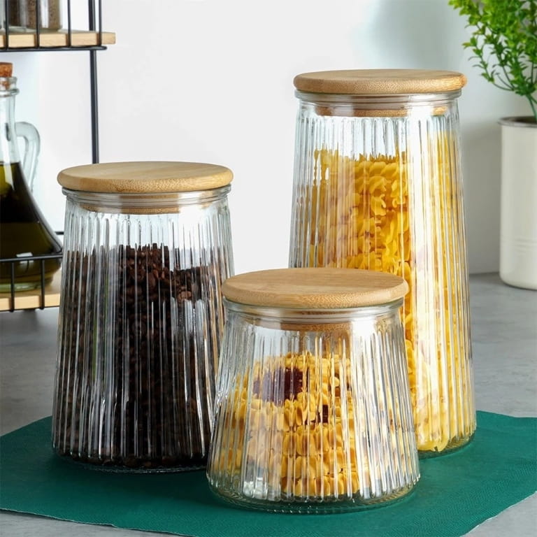 Glass Jar for Loose Products with Bamboo Lid and Seal
