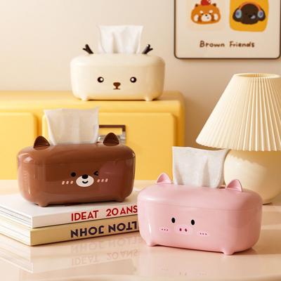 Cartoon Animal Shape Cute Tissue Box Decorative Non-slip Paper Towel Holder Space Saving Large Capacity Facial Tissue Dispenser
