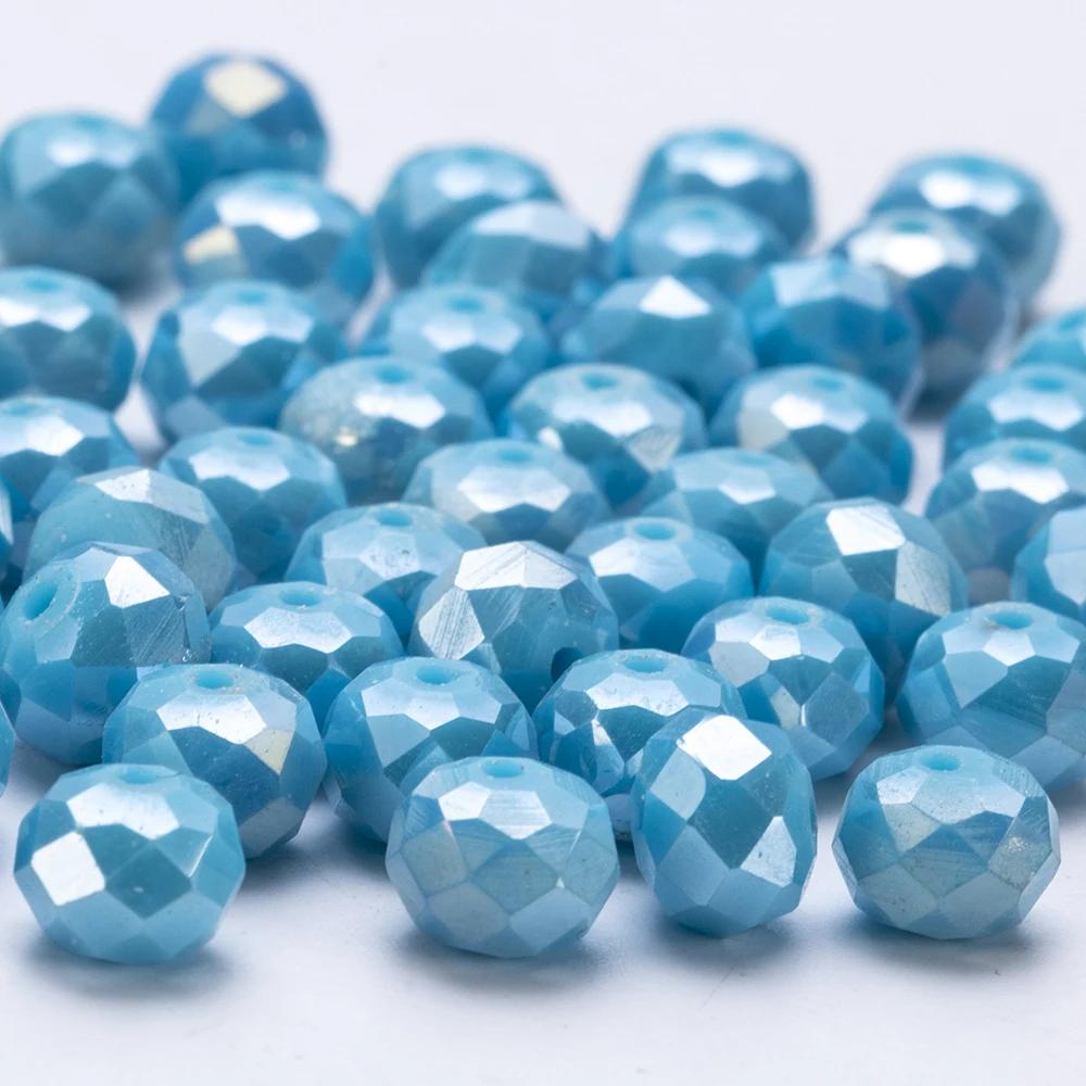 4 6 8 mm Rondell Kristallpärlor Fasetterade Porslinsglas Pärlor Lösa Avståndspärlor för Smyckestillverkning Handarbete Armband Halsband
