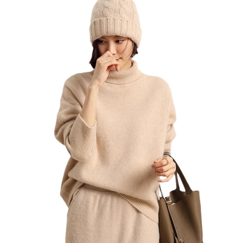2025 Women's Cashmere High Collar Short Knit Sweater - Autumn/Winter Collection