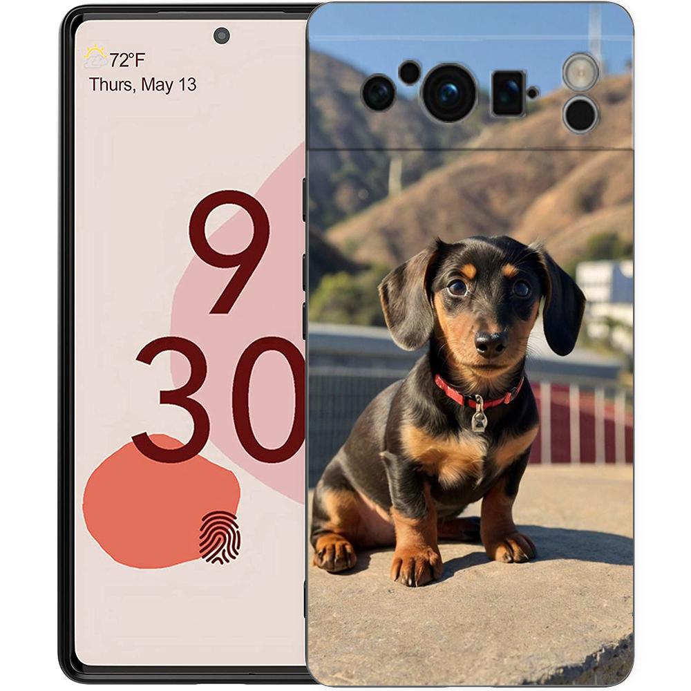

Dachshund Silhouette Dog cute animal Phone Case For Google Pixel 9 8 7 6 Pro XL 8A 6A 7A 5G Soft TPU Black Cover Fundas Google Pixel 9