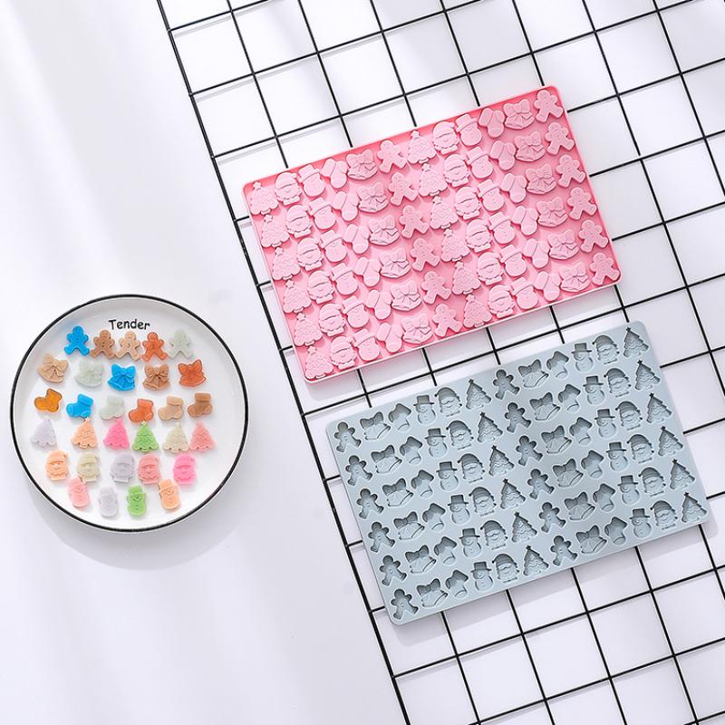 1Pc Silicone Christmas Chocolate Mold Candy Baking Mould DIY Handmade Sock Snowman Xmas Tree Gingerbread Man Santa Claus Mold