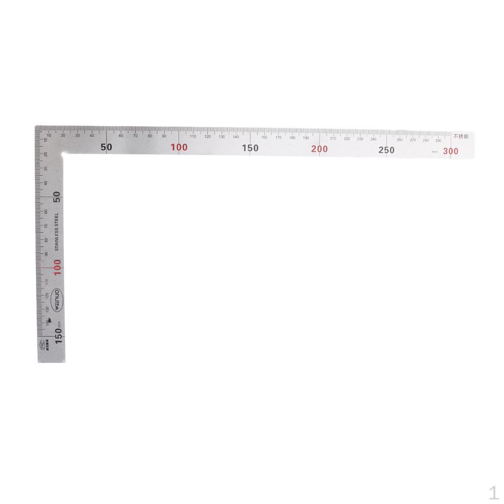 of square Steel Measure Ruler Engineer Carpenter Woodwork Tool 150x300mm