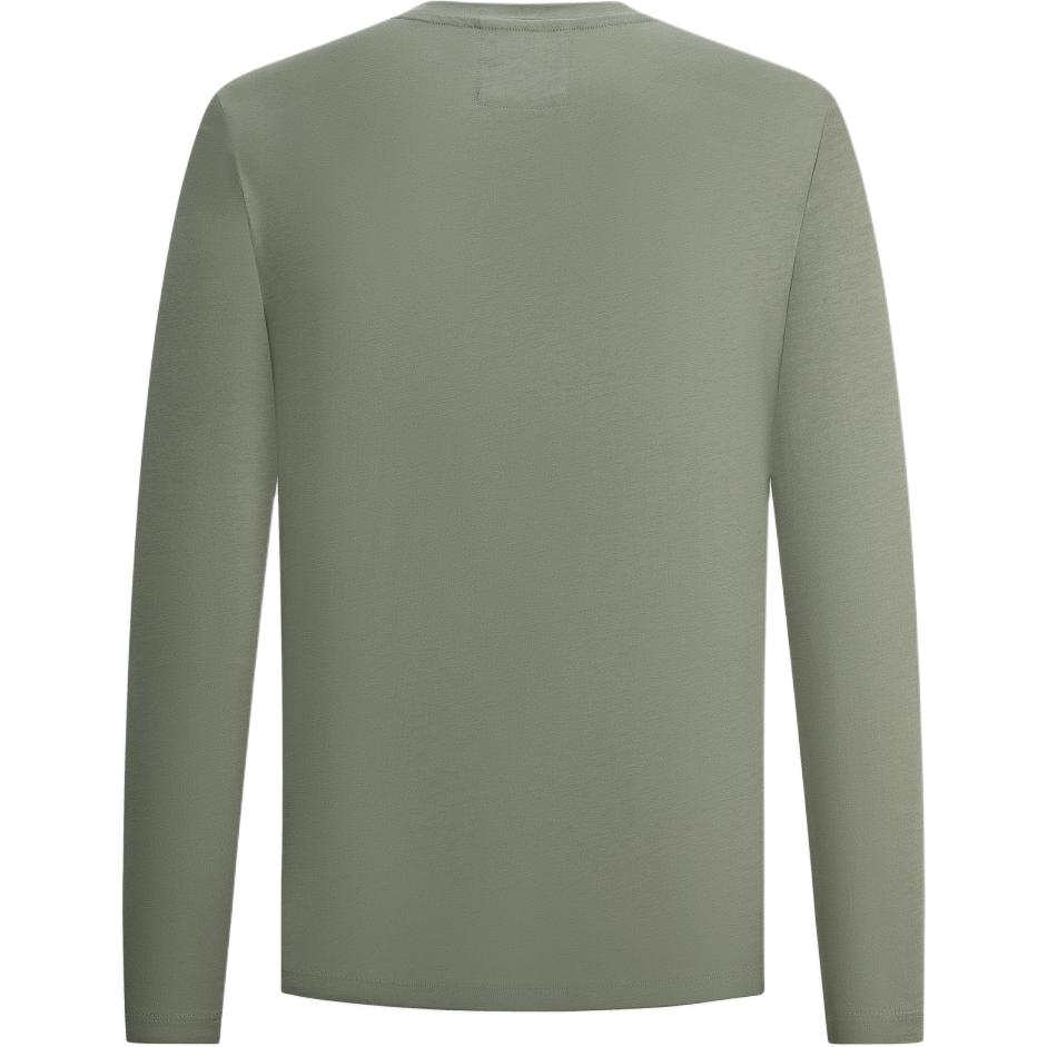 Emporio Armani FW23 Logo Print Loose Fit Crew Neck Long Sleeve T-Shirt Men Tops Green 8N1TN8-1JPZZ-0598