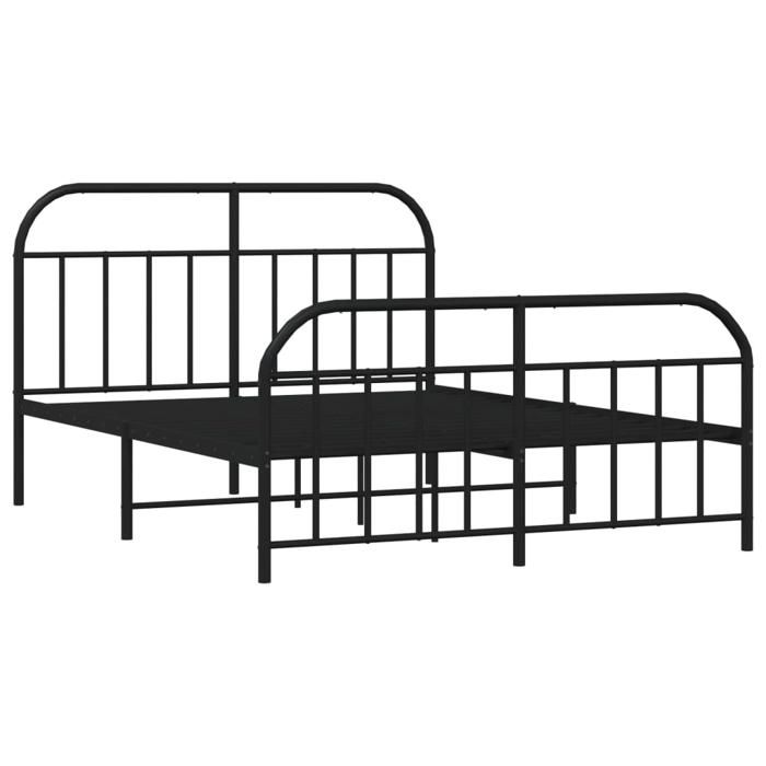 VidaXL Metal Bed Frame with Headboard-Footboard Black 180x200 Cm 353657