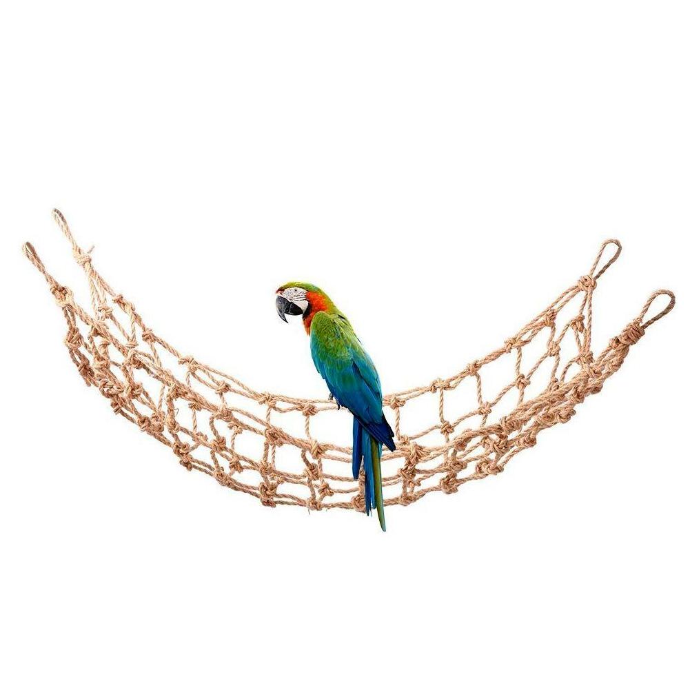 1PCS Hemp Rope Medium Large Parrots Climbing Net Hanging Swing Bird Game Cage Toy
