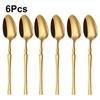 6/24/30Pcs Gold Thin Cutlery Stainless Steel Tableware Western Dinner Set Solid Color Knife Fork Spoon Mirror Kitchen Utensils