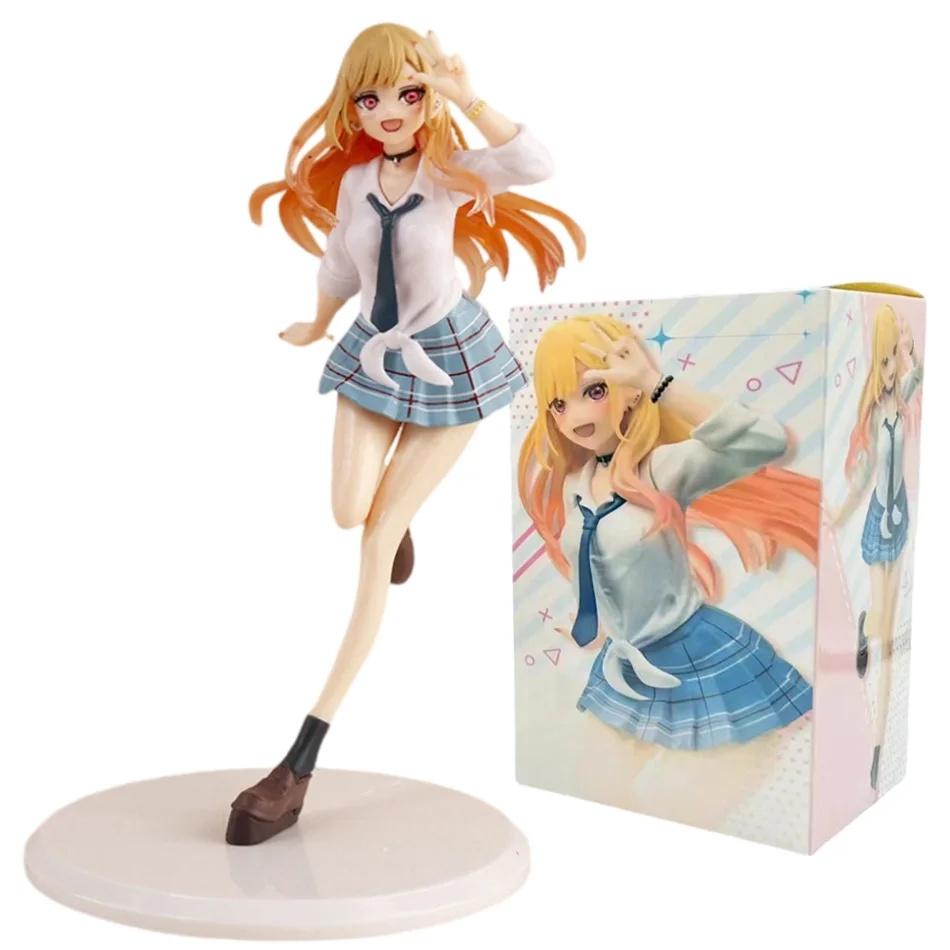 Original My Dress Up Darling Kitagawa Marin Figure School Uniform Dress Up Standing Model Toy Gift Action Figure For Kids Pvc