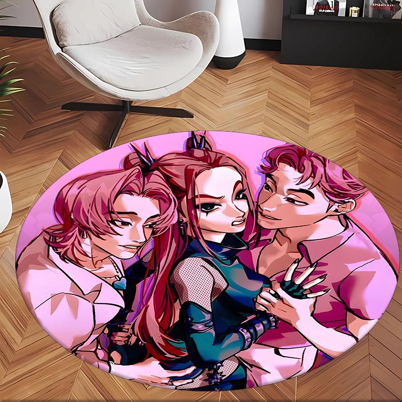 Miromabby (1) Round Office Rug Decorative Floor Rug for Office Bedroom Living Room and Home Space