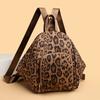 Women's Large Capacity Backpack Multi-Functional Leopard Print Shoulder Bag