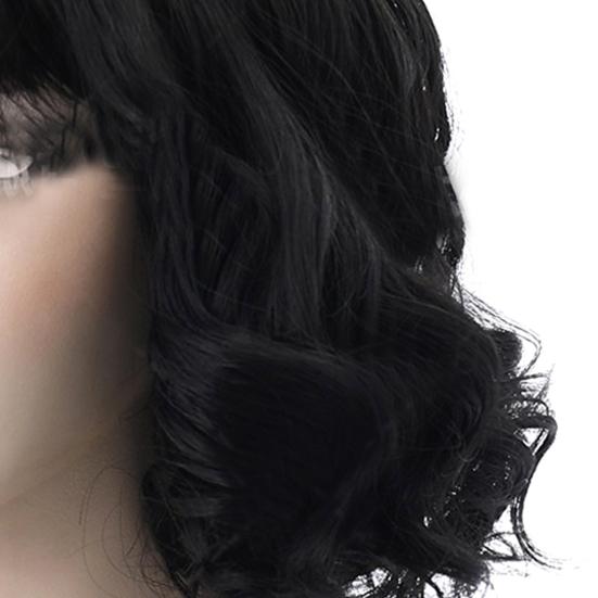 Cruella Wig Vivid Styles Wavy High Temperature Fiber Half Black Small Short Curly Cos Wig Cosplay Tools
