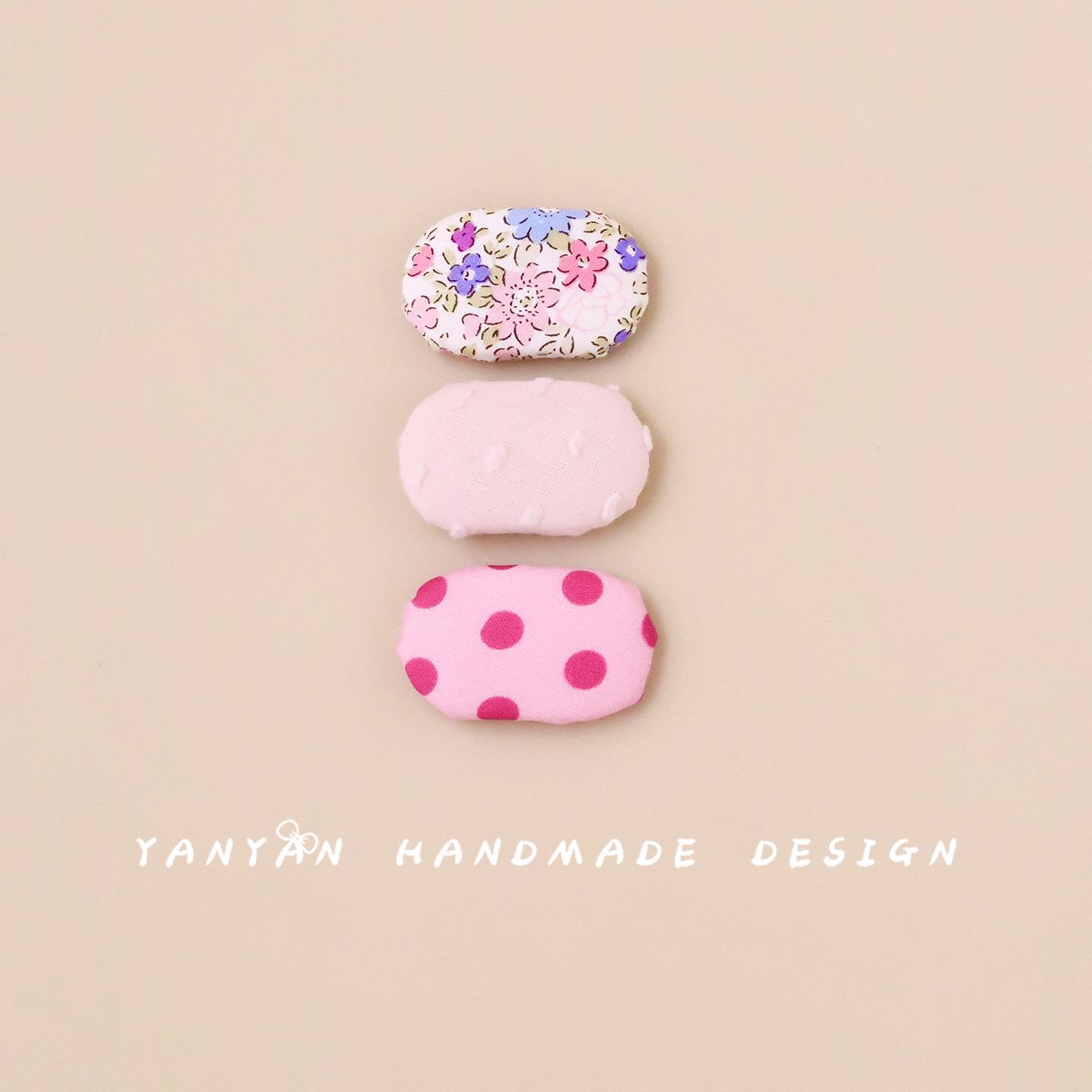 

Korean Kids Floral Polka Dot Hair Clip: Cute Oval BB for Baby Bangs One Set