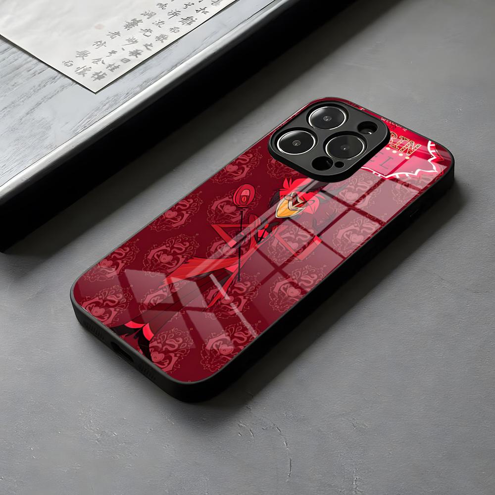 HazbinS H-Hotels AlastorS Handyhülle Liederlichkeit Glas Für IPhone 16 15 14 Pro Max 13 12 Mini 11 X XS XR 8 Plus Für Samsung S 25