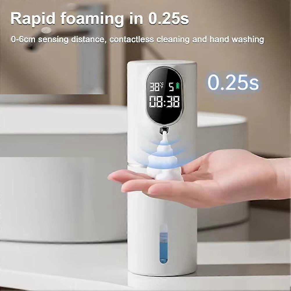Smart Soap Foam Dispenser 5 Gear Touchless 320ml Temperature Time Display Automatic Infrared Sensor