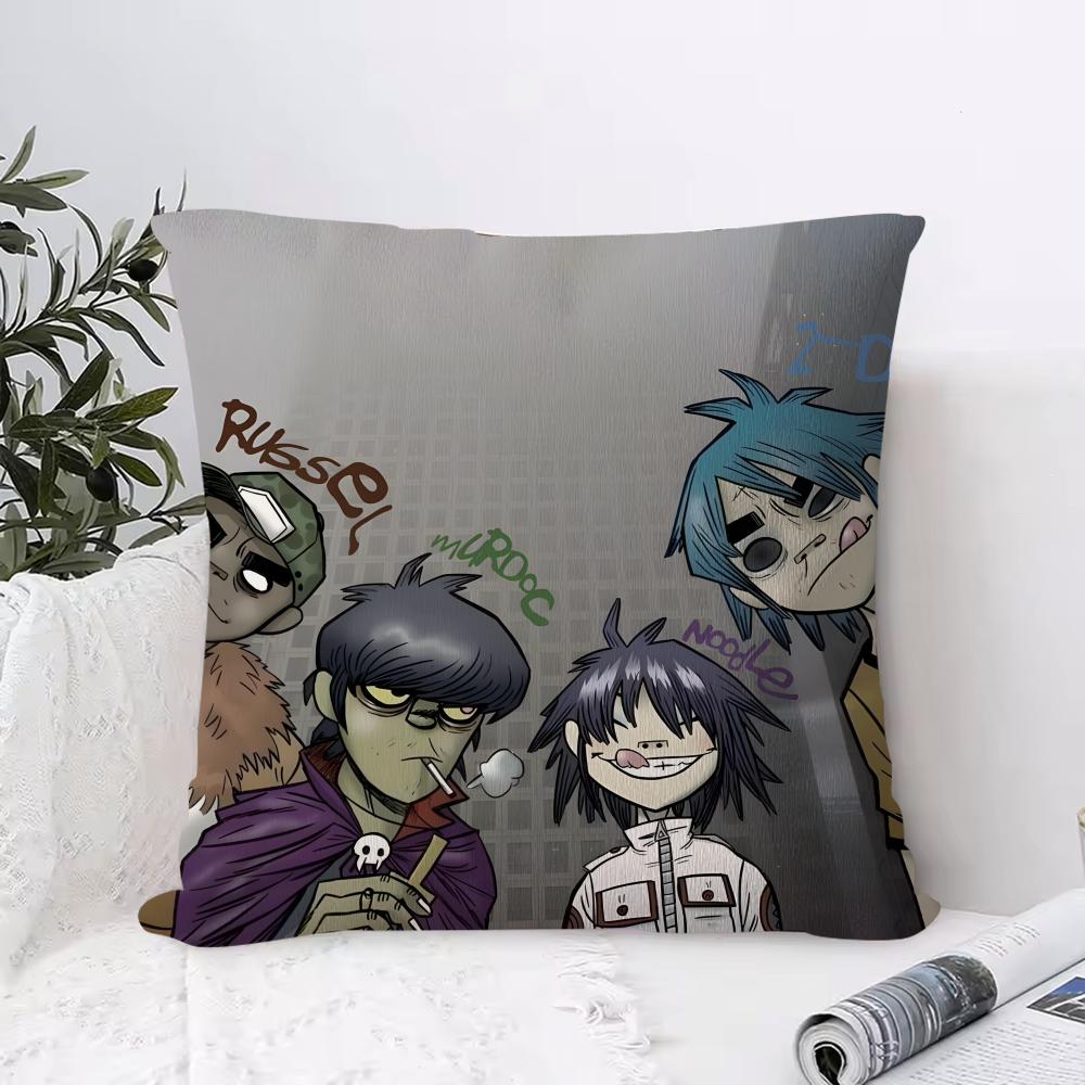 Music Prints G-Gorillaz Pillow Case Ultra Soft Skin Friendly Fabric Cloud Like Comfort & Concealed Zipper