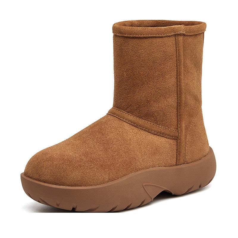 Echtlederschuhe, Schneestiefel, Dicke und warme Baumwollschuhe für Damen zum Warmhalten