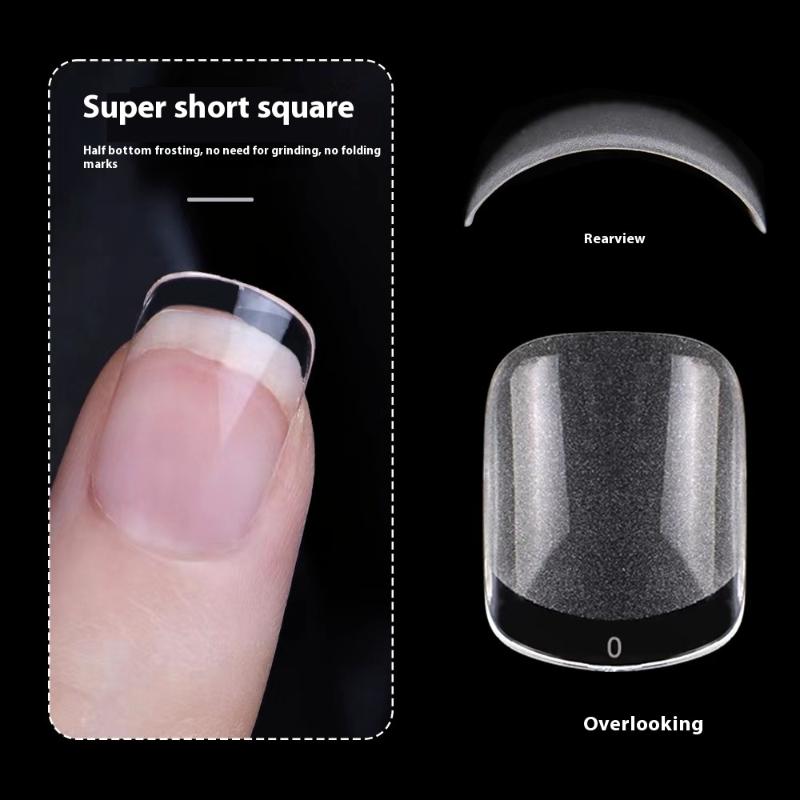 120/240/504/600Pcs False Nail Tips Soft Gel Fingertip Semi-Matte Square Almond French Coffin Full Cover Nails Extension