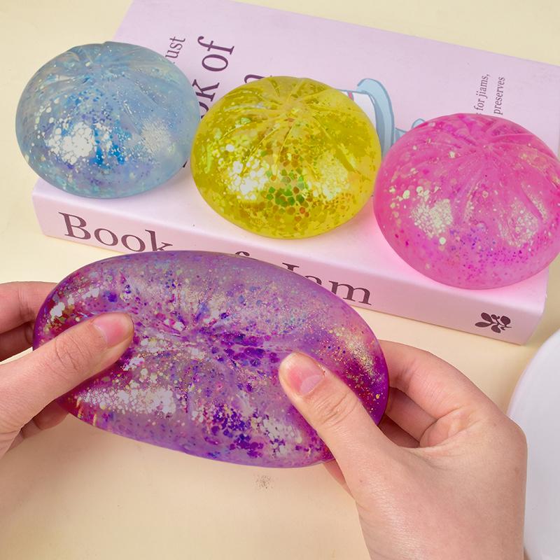 Sparkling Powder Giant Squishy Dumplings Stress Ball Stress Relieving Sensory Squeezing Toys Blind Box Toy Home Decoration