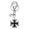 Vintage Prussian German Metal Iron Cross Keychain Pendant Sauvignon German Memorial Hanging Ornament