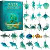 Christmas Advent Toy 2025 2D Flat Acrylic Tree Ornament 24 Days Sea-themed Pendant Countdown Calendar for Women Boys Girls Youth