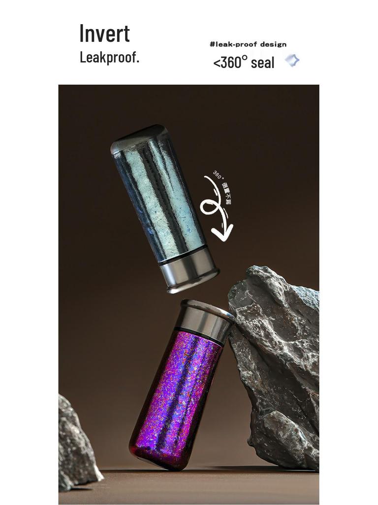 Colorful Ice Flower Pocket-Sized Double-Layer Titanium Travel Cup