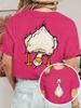Women's Large-size Summer Dress, Funny Duck Print Double-sided Round Neck Short-sleeved T-shirt
