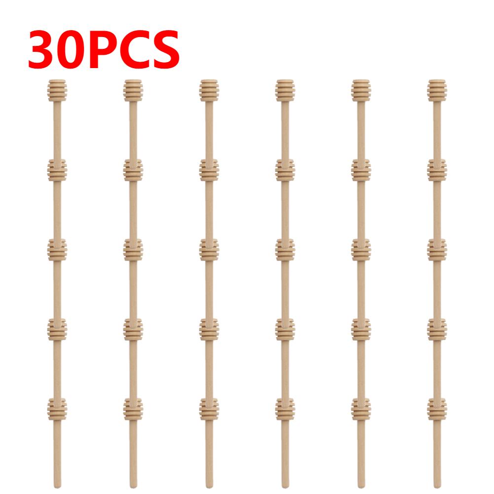 1-50PCS Dessert Spoon Honey Stir Bar Honey Spoon Mixing Handle Jar Spoon Wooden Honey Spoon Coffee Tea Tableware Utensils