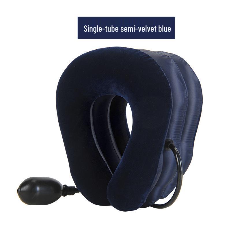 Jia He Neck and Shoulder Support: Three-Layer Half-Velvet Blue Cervical Traction Device