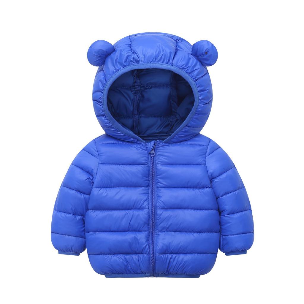Winter New Children's Cotton-padded Jacket Plus Velvet Thickened Baby Hooded Jacket