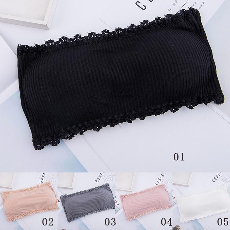 Damen trägerloser BH Tube Top Strickfaden BHs ohne Träger Einfarbig Unterwäsche
