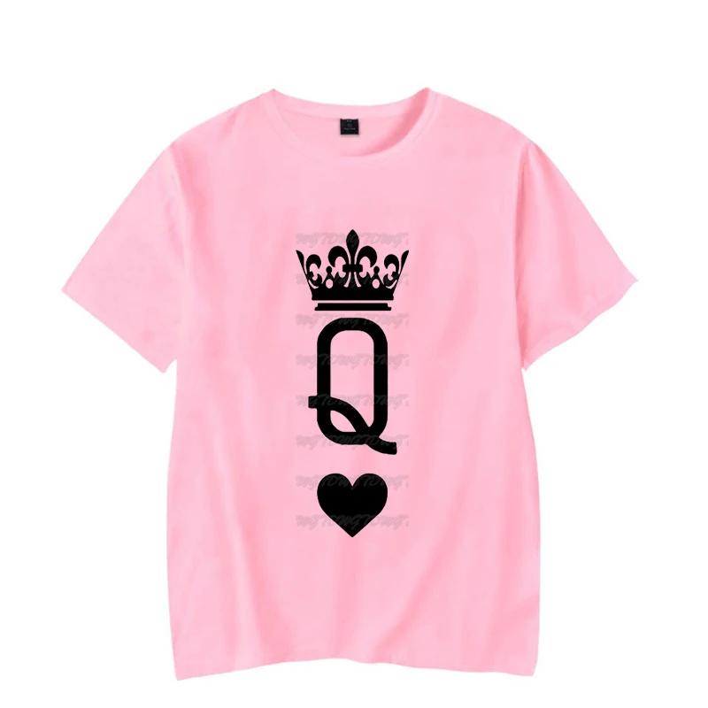 Queen Crown Couple Matching Tshirt Unisex Women Valentine Lovers Shirt Fashon Trend Wife Husband Tee Harajuku Couple Unisex T Shirt