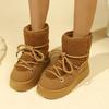 Modne, ciepłe i odporne na zimno damskie buty zimowe 2025 nowy sznurowany design damskie buty na platformie wodoodporne antypoślizgowe modne krótkie buty