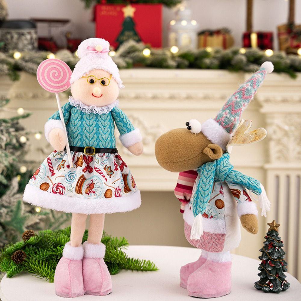Creative Santa Claus Retractable Doll Pink Retractable Legs Doll Decoration  Party Favors